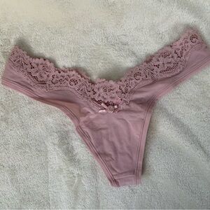 SKIMS Lace Trimmed Pink Thong